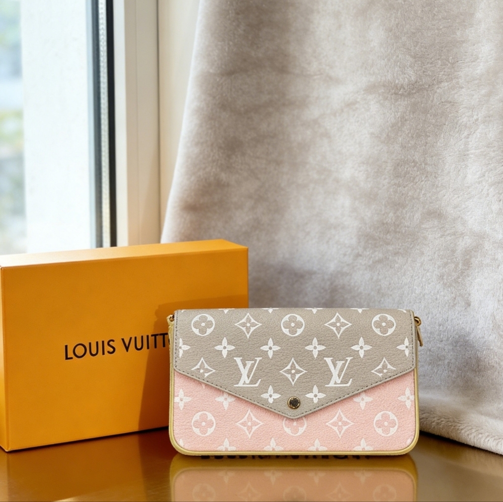 LV Pochette Félicie with Yellow Leather Trim